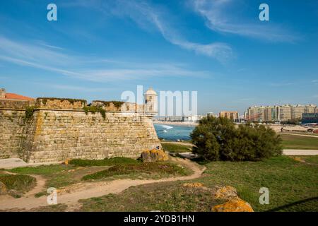 Fort von São Francisco Xavier oder Castelo do Queijo am Fluss Douro, Porto, Portugal. Stockfoto