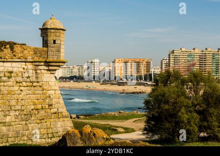 Fort von São Francisco Xavier oder Castelo do Queijo am Fluss Douro, Porto, Portugal. Stockfoto