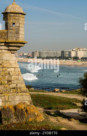 Fort von Sao Francisco Xavier oder Castelo do Queijo (Käsesaal) am Fluss Douro, Porto, Portugal. Stockfoto