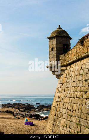 Fort von São Francisco Xavier oder Castelo do Queijo am Fluss Douro, Porto, Portugal. Stockfoto