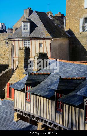 ehemaliges Waschhaus Lavoirs de la Garenne am Fluß Le Marle, mittelalterliche Stadtmauer, Remparts, Altstadt Vannes, bretonisch Gwened, Departement Morbihan, Region Bretagne Breizh, Frankreich *** ehemaliges Waschhaus Lavoirs de la Garenne am Fluss Le Marle, mittelalterliche Stadtmauer, Remparts, Altstadt Vannes, Breton Gwened, Departement Morbihan, Region Bretagne Breizh, Frankreich Stockfoto