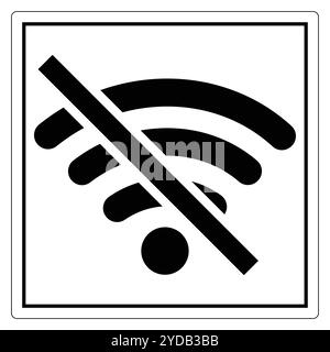 Symbol für keine Wi-Fi-Verbindung in Schwarz-weiß-Design Stock Vektor