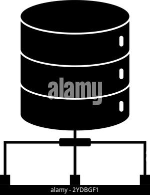 Symbol für die Silhouette eines einfachen verbundenen Servers. Editierbarer Vektor. Stock Vektor