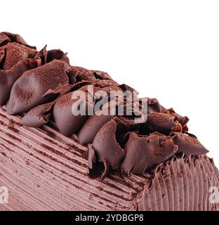 Schokoladenkuchenrolle mit Kakaofüllung Stockfoto