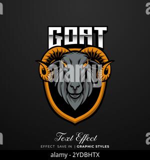 Goat E-Sport Maskottchen-Logo Stock Vektor