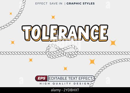 Bearbeitbare Toleranz für 3D-Texteffekte Stock Vektor