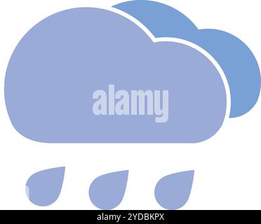 Regensymbol. Wolkenzeichen. Symbol für Sturmwetter. Regentropfensymbole. Verregnete Symbole. Isoliertes Vektor-Vorzeichen. Stock Vektor