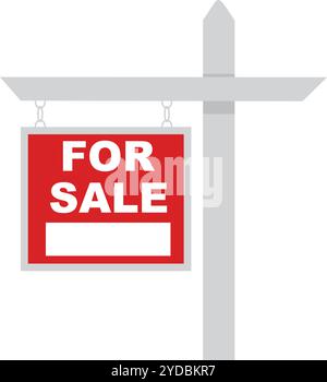 Immobilienbanner-Symbol im flachen Stil. Verkaufsetikett Vektor-Illustration auf isoliertem Hintergrund. Verkauftes Sign Business-Konzept. Stock Vektor