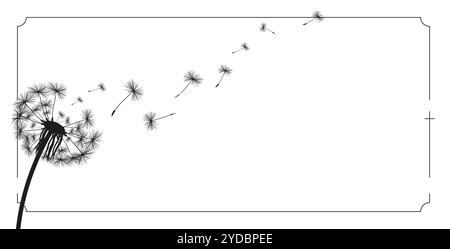 Löwenzahn Silhouette auf der Weißen. Eps 10 Vektor Datei. Stockfoto