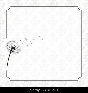 Ein Nachruf mit schwarzem Löwenzahn. EPS 10-Vektordatei. Stockfoto