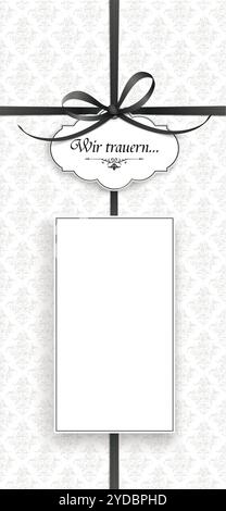 Deutscher Text Wir trauern, übersetzen Wir trauern. EPS 10-Vektordatei. Stockfoto