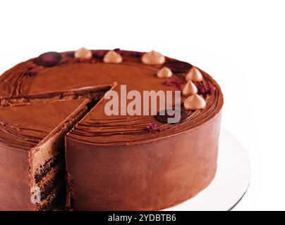 Schokoladenkaffee auf weißem Teller Stockfoto