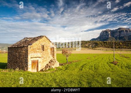 Rund um das Dorf El Pueyo de Araguas, Huesca, Spanien Stockfoto