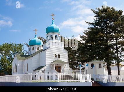 Russisch-orthodoxe Kirche, Stadt Kodiak auf Kodiak Island, Alaska, USA Stockfoto