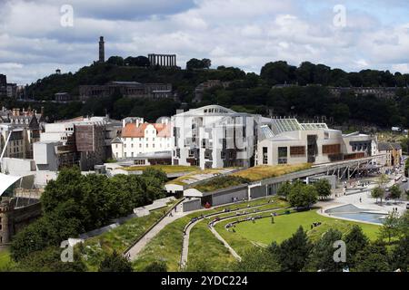 Aktenfoto vom 27/07/16: Allgemeine Sicht des schottischen Parlaments in Holyrood, Edinburgh. Schottlands Blockzuschuss ist auf den niedrigsten Anteil der britischen Regierungsausgaben seit fast einem Jahrzehnt gefallen, wie ein Bericht festgestellt hat. Ausgabedatum: Mittwoch, 26. Juni 2024. Stockfoto