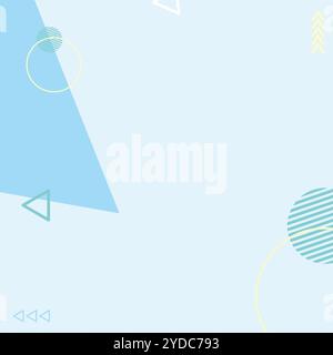 Blauer quadratischer Rahmen mit geometrischen Mustern Stock Vektor