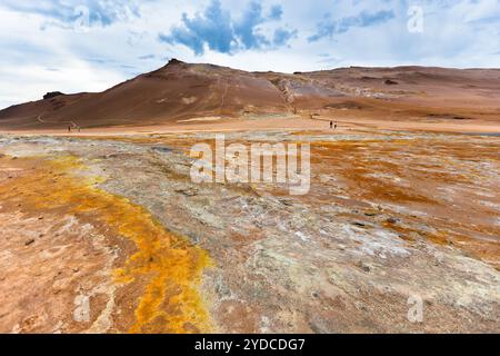 Steinwüste im geothermischen Gebiet Hverir, Island Stockfoto