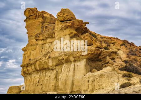 Blick auf die erosionen von Bolnuevo, Las Gredas, Mazarron. Murcia, Spanien Stockfoto