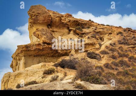 Blick auf die erosionen von Bolnuevo, Las Gredas, Mazarron. Murcia, Spanien Stockfoto