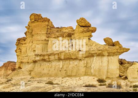 Blick auf die erosionen von Bolnuevo, Las Gredas, Mazarron. Murcia, Spanien Stockfoto