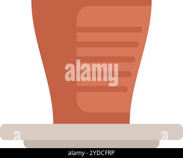 Einfache Vektor-Illustration einer leeren Tonschale, die auf einer Untertasse steht, isoliert auf weißem Hintergrund Stock Vektor