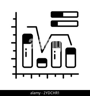 Sorgfältig gefertigtes Symbol des Balkendiagramms im trendigen Stil, Premium-Vektor-Design Stock Vektor