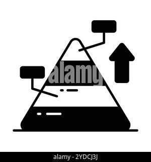 Dreiecksdiagramm, Vektordesign von Pyramiden-Infografiken, Pyramidendiagramm-Symbol Stock Vektor