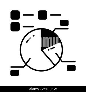 Schnappen Sie sich dieses sorgfältig gestaltete Symbol des Tortendiagramms, des Vektors für Geschäftsanalysen Stock Vektor