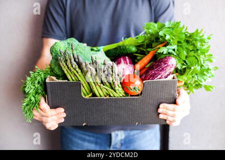 Lieferung von frischem Bio-Gemüse und Gemüse Stockfoto