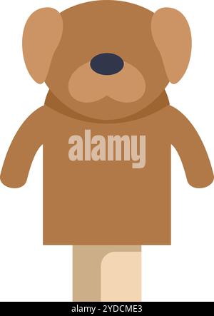 Einfache Vektor-Illustration einer Marionetten-Show-Requisite mit einem braunen Hund Stock Vektor