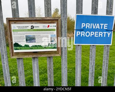 Informationen zum Derbyshire Wildlife Trust von der Nestle Factory. Stockfoto