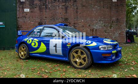 Colin McRae Subaru Impreza, ausgestellt im Bicester Heritage Scramble am 6. Oktober 2024. Stockfoto