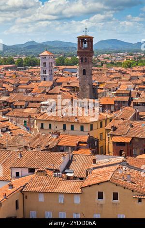 Blick auf Lucca, toskanische Stadt Stockfoto