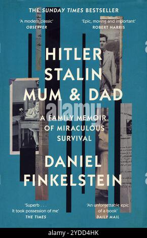 Buch-Cover "Hitler Stalin Mum & Dad Eine Familiengeschichte des wundersamen Überlebens" von Daniel Finkelstein. Stockfoto