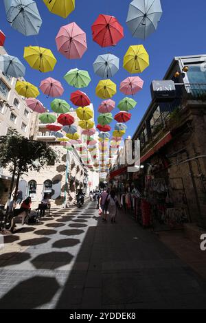 Yoel Moshe Solomon Street in Jerusalem, Israel, am 20. Oktober 2024. Foto: Raquel G. Frohlich. Stockfoto