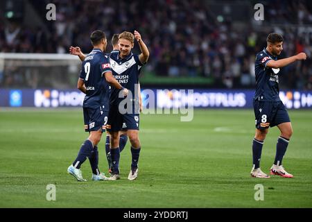 MELBOURNE, AUSTRALIEN. Oktober 2024. Im Bild: Melbourne Victory Mittelfeldspieler Ryan Teague (6) während der zweiten Runde der ISUZU Australian A-League, Melbourne City gegen Melbourne Victory im AAMI Park. Quelle: Karl Phillipson / Alamy Live News Stockfoto