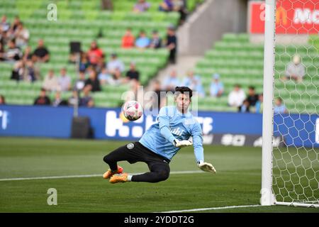 MELBOURNE, AUSTRALIEN. Oktober 2024. Im Bild: Melbourne City Torhüter Patrick Beach (33) während des Vorspiels vor Runde 2 der ISUZU Australian A-League, Melbourne City gegen Melbourne Victory im AAMI Park. Quelle: Karl Phillipson / Alamy Live News Stockfoto