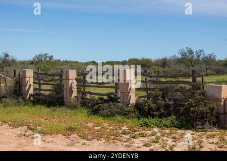 Alter Hölzerner Rinderzaun Outback Australia Stockfoto