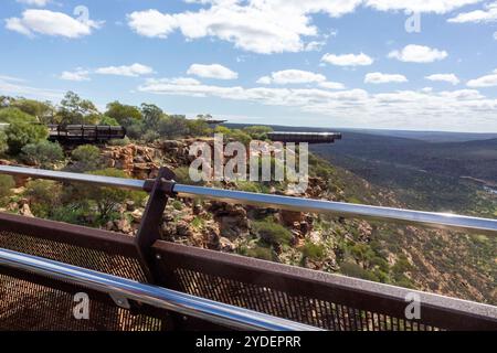 Kalbarri National Park, Western Australia. Schluchten, Fluss, Naturfenster, Skywalk Stockfoto