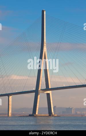 Normandie-Brücke (Pont de Normandie, Frankreich) Stockfoto