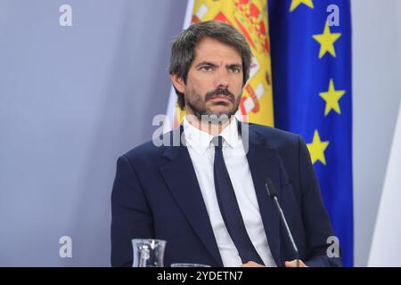 Madrid, 17.09.2024. Moncloa Palace. Pressekonferenz nach dem Ministerrat mit Minister Pilar Alegría, Minister für Justiz und Beziehungen zum Parlament, Félix Bolaños, Kulturminister Ernest Urtasun und Gleichstellungsministerin Ana Redondo. Foto: Jaime García. ARCHDC. Quelle: Album / Archivo ABC / Jaime García Stockfoto