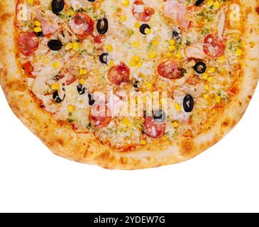 Leckere Pizza isoliert auf weißem Hintergrund Stockfoto