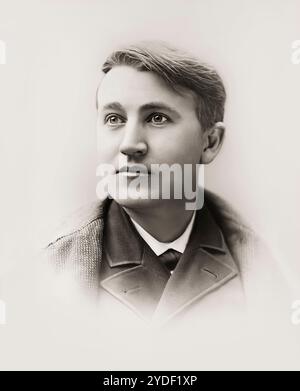 Porträt von Thomas Alva Edison als junger Mann, digital bearbeitet Stockfoto