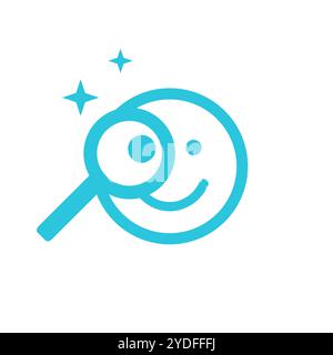 Wonder Curios Emoji-Symbol, isoliert auf weißem Hintergrund, aus blauem Symbolset. Stock Vektor