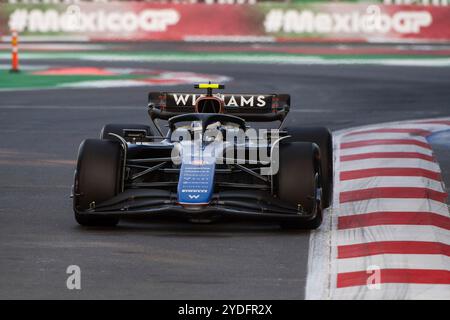 Mexiko-Stadt, Vereinigte Staaten. Oktober 2024. Franco Colapinto (Williams Racing, Argentinien, #43) im Williams FW46 vor Mexico GP Branding, MEX, Formel 1 Weltmeisterschaft, Grand Prix von Mexiko City, Autodromo Hermanos Rodriguez, Freies Training, 25.10.2024 Foto: Eibner-Pressefoto/Michael Memmler Credit: dpa/Alamy Live News Stockfoto