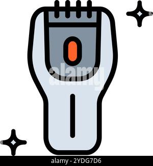 Einfaches Schild für den Tierschneider. Vektorsymbole für Pflegewerkzeuge. Symbole für Tierpflege und Zubehör. Essentials für Hunde und Katzen. Symbole für Tierhandlungen und Anim Stock Vektor