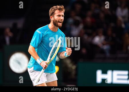 Corentin MOUTET (FRA) während des Qualifying der Rolex Paris Masters 2024, ATP Masters 1000 Tennisturnier am 26. Oktober 2024 in der Accor Arena in Paris, Frankreich Stockfoto