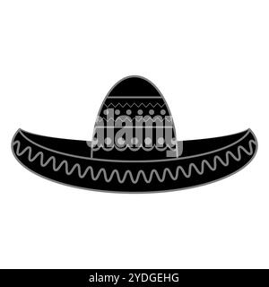 Vektor mexikanischer Sombrero. Cinco de Mayo Symbol isoliert auf weißem Hintergrund. Stock Vektor