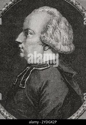 Jean-Sifrein Maury (1746-1817). Französischer Kardinal. Bischof von Montefiascone (1794-1816) und Erzbischof von Paris (1810-1814). Er wurde 1789 zum Stellvertreter des Generalstabs für den Klerus der Vorburg von Péronne gewählt und verteidigte das Ancien Régime. Er protestierte insbesondere gegen die Zivilverfassung des Klerus und verteidigte die päpstliche Autorität. Hochformat. Zeichnung von Hippolyte de la Charlerie. Stich von Pannemaker. "Geschichte der Französischen Revolution". Band I, 1876. Stockfoto