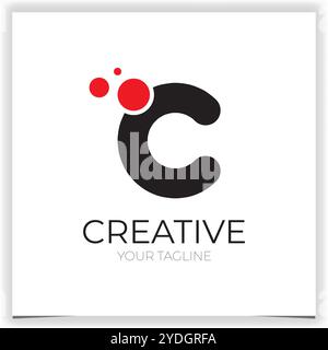 Anfangsbuchstabe C Logo Flat Vector Design Template Element mit abstrakten Partikeln kann für Branding Logo verwendet werden Stock Vektor